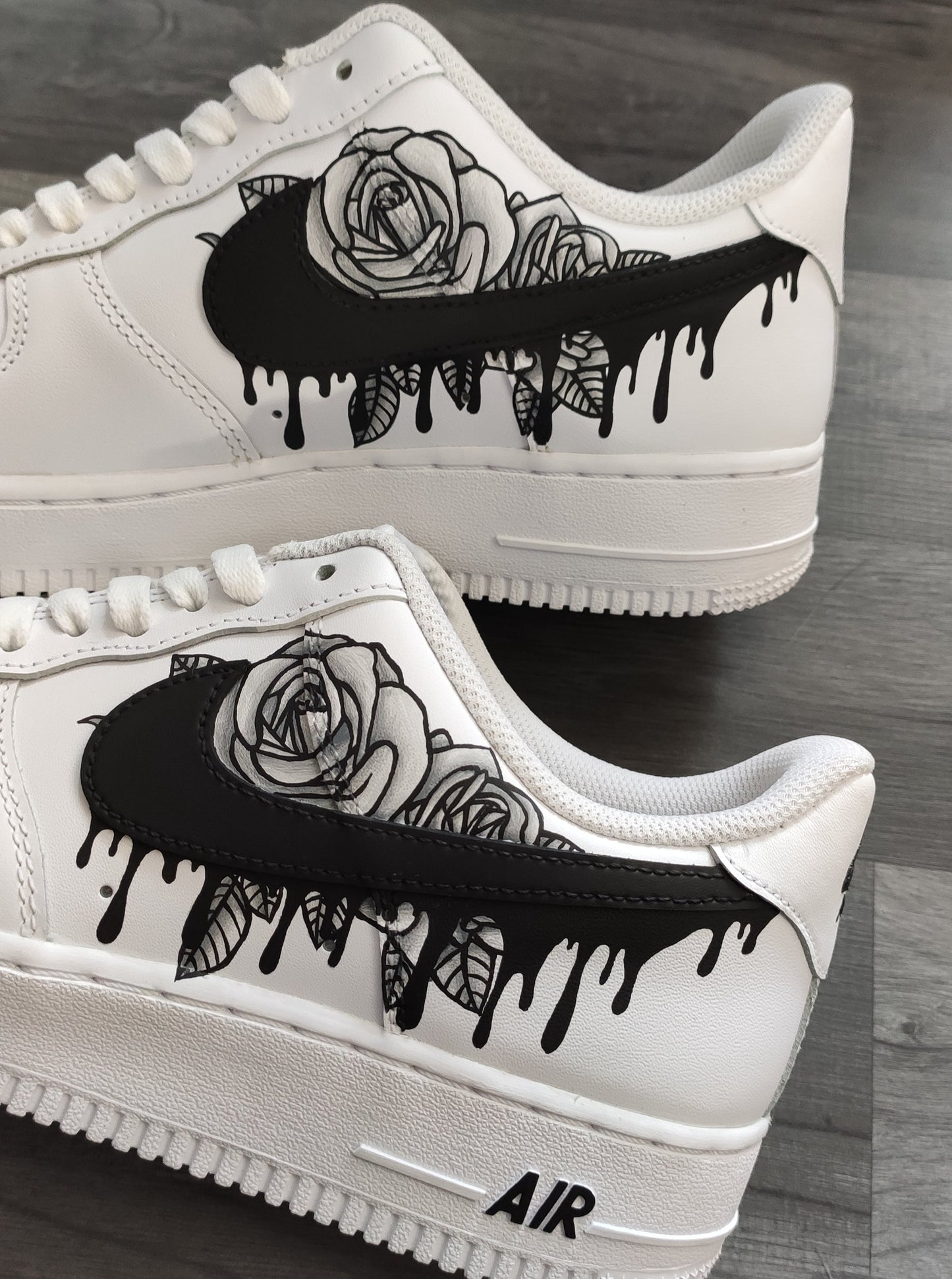 Air Force 1 Drips N' Roses Black Custom
