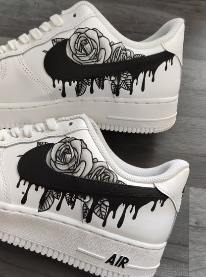 Air Force 1 Drips N' Roses Black Custom