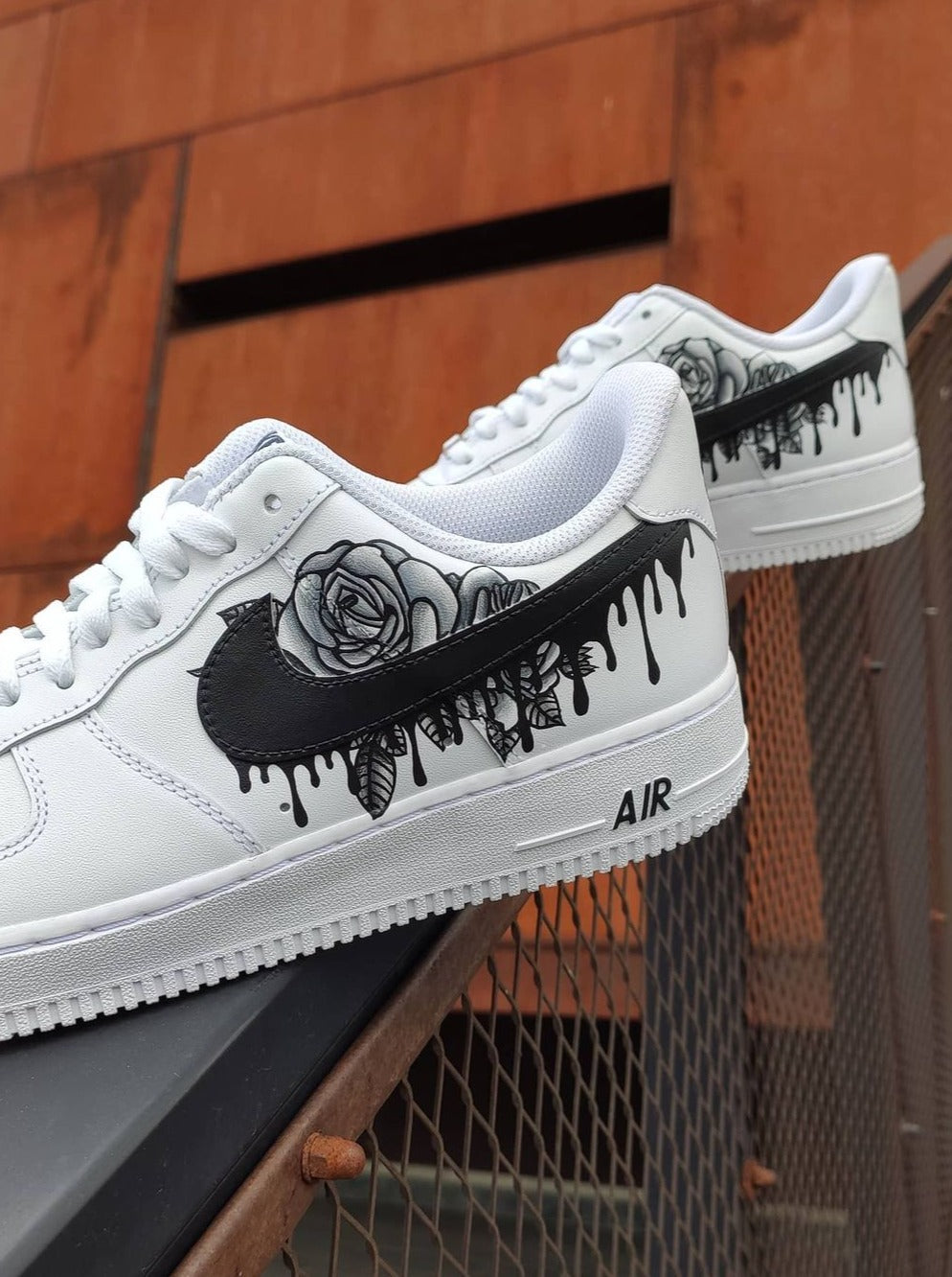 Air Force 1 Drips N' Roses Black Custom