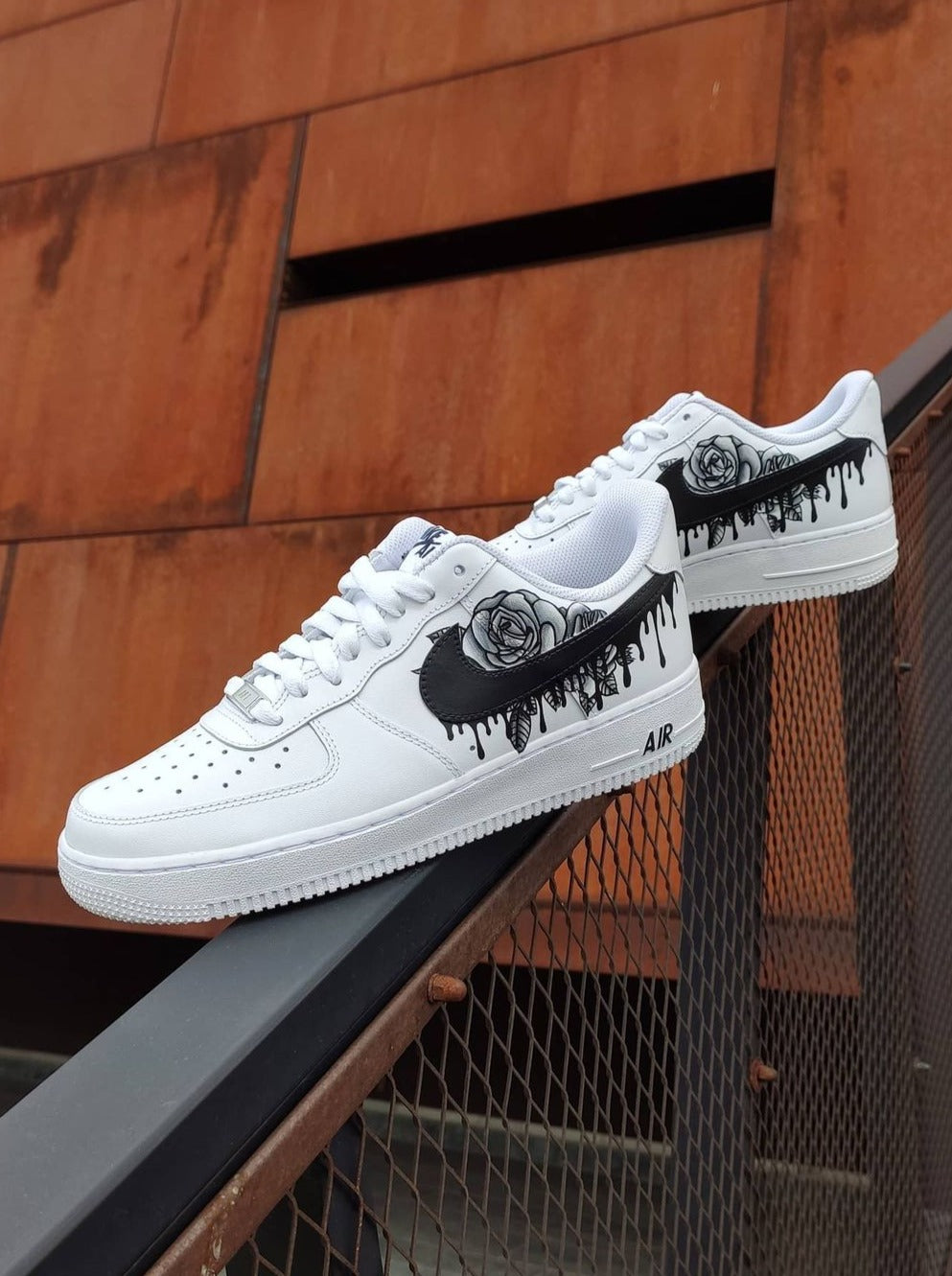 Air Force 1 Drips N' Roses Black Custom