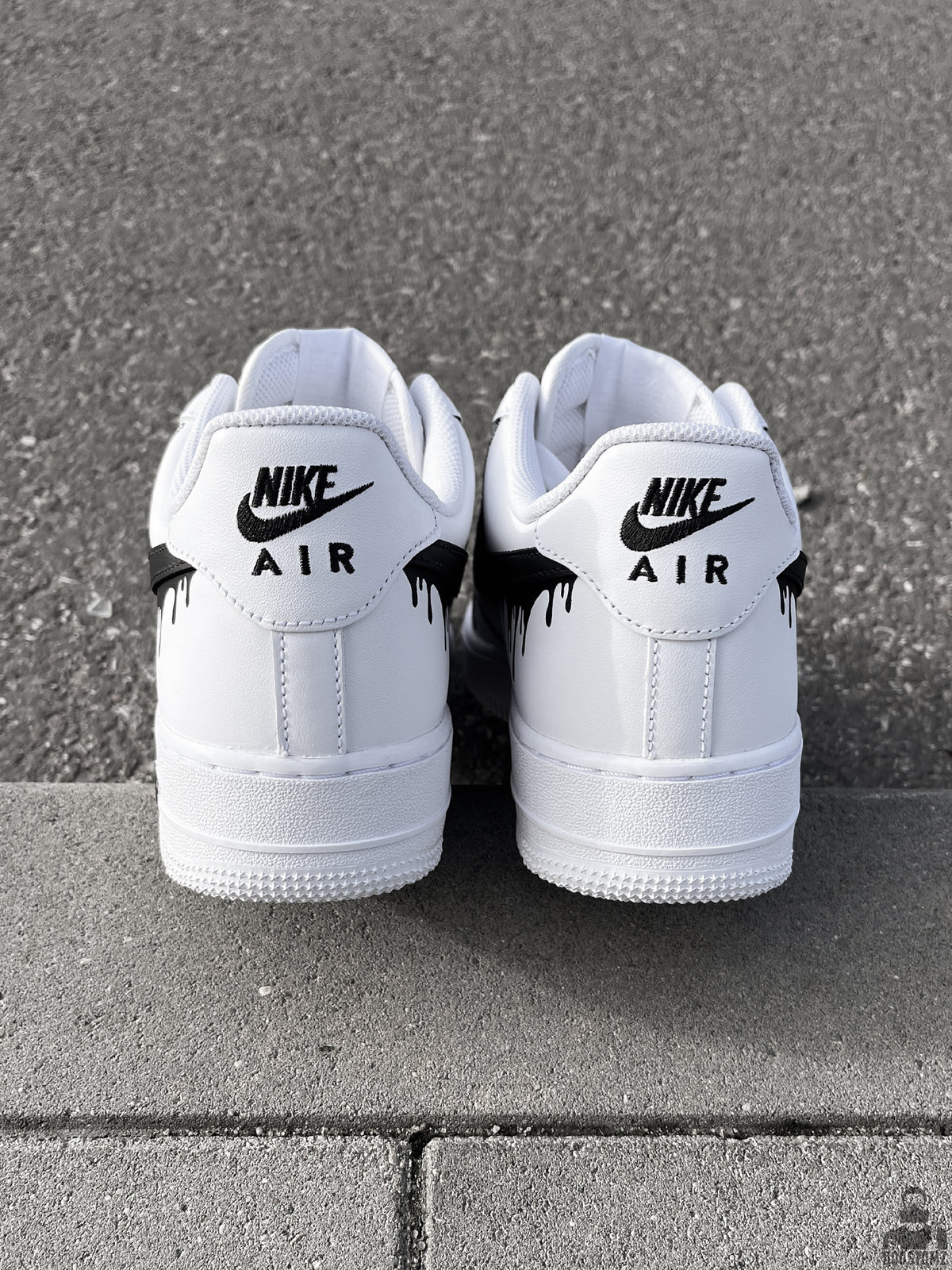 Nike Air Force 1 Drips N' Butterflies Black Custom viewed from the back