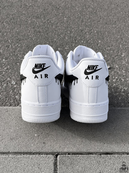 Nike Air Force 1 Drips N' Butterflies Black Custom viewed from the back
