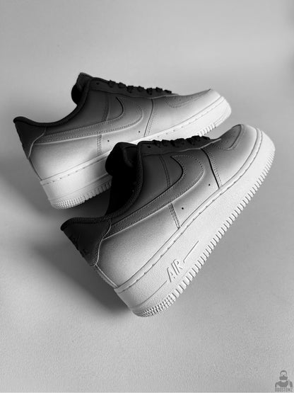 Nike Air Force 1 Gradient Custom black and white airbrush sneakers