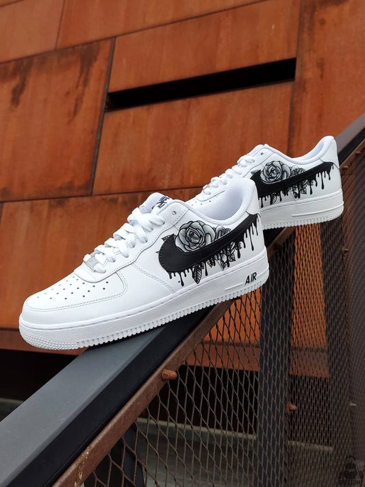 Nike Air Force 1 Drips N' Roses Black Custom