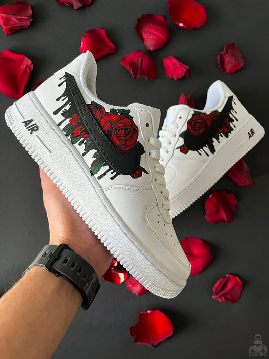 Nike Air Force 1 Drips N' Roses Custom – Hand-Painted Sneakers