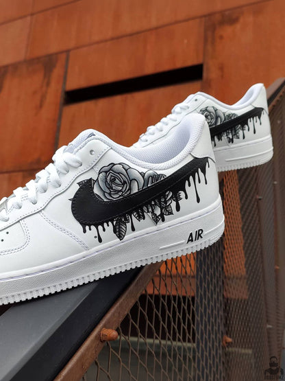 Nike Air Force 1 Drips N' Roses Black Custom