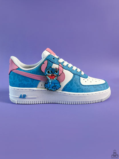 Custom Nike Air Force 1 Lilo & Stitch sneakers with Stitch design