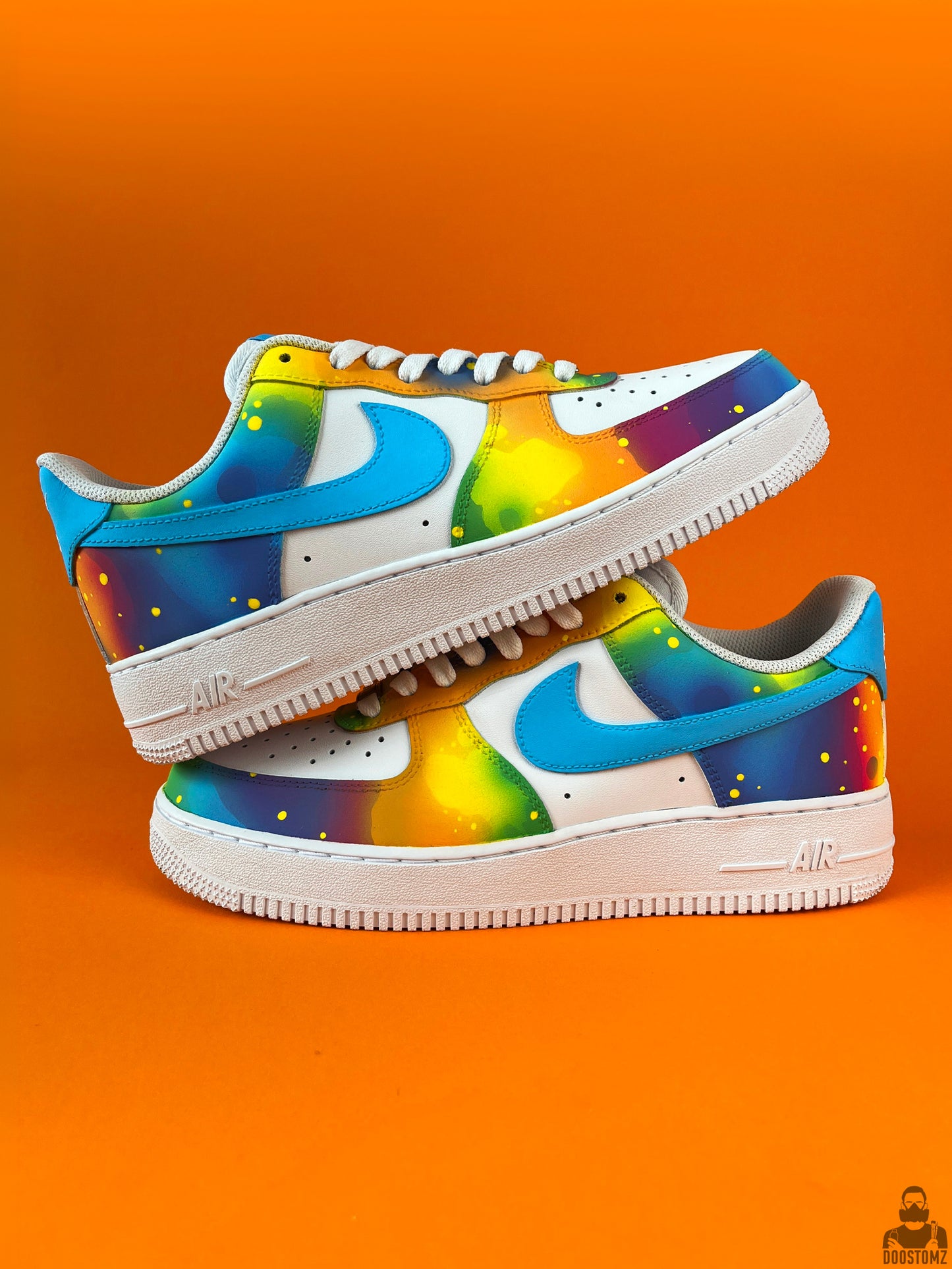 Nike Air Force 1 Color Splash Custom colorful hand-painted sneakersNike Air Force 1 Color Splash Custom colorful hand-painted sneakers