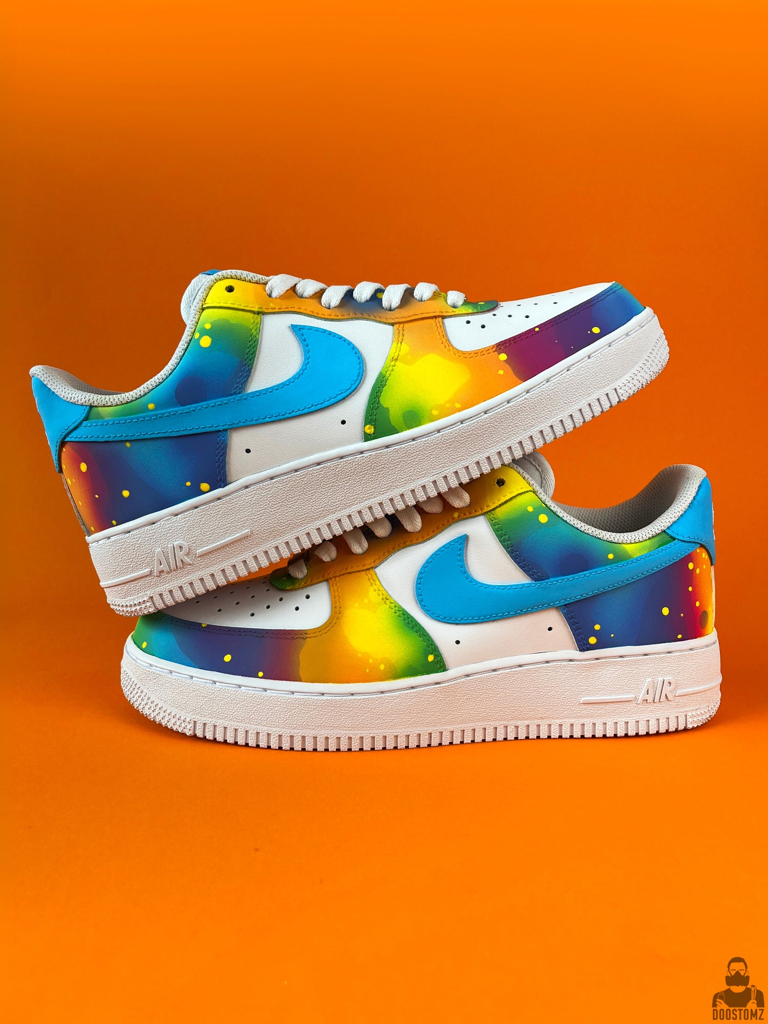 Nike Air Force 1 Color Splash Custom colorful hand-painted sneakersNike Air Force 1 Color Splash Custom colorful hand-painted sneakers