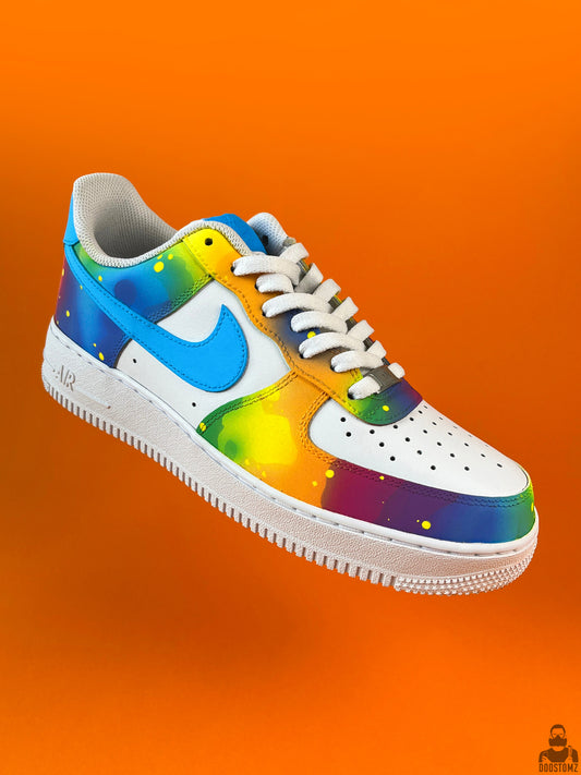 Nike Air Force 1 Color Splash Custom sneakers with vibrant multicolor hand-painted artwork