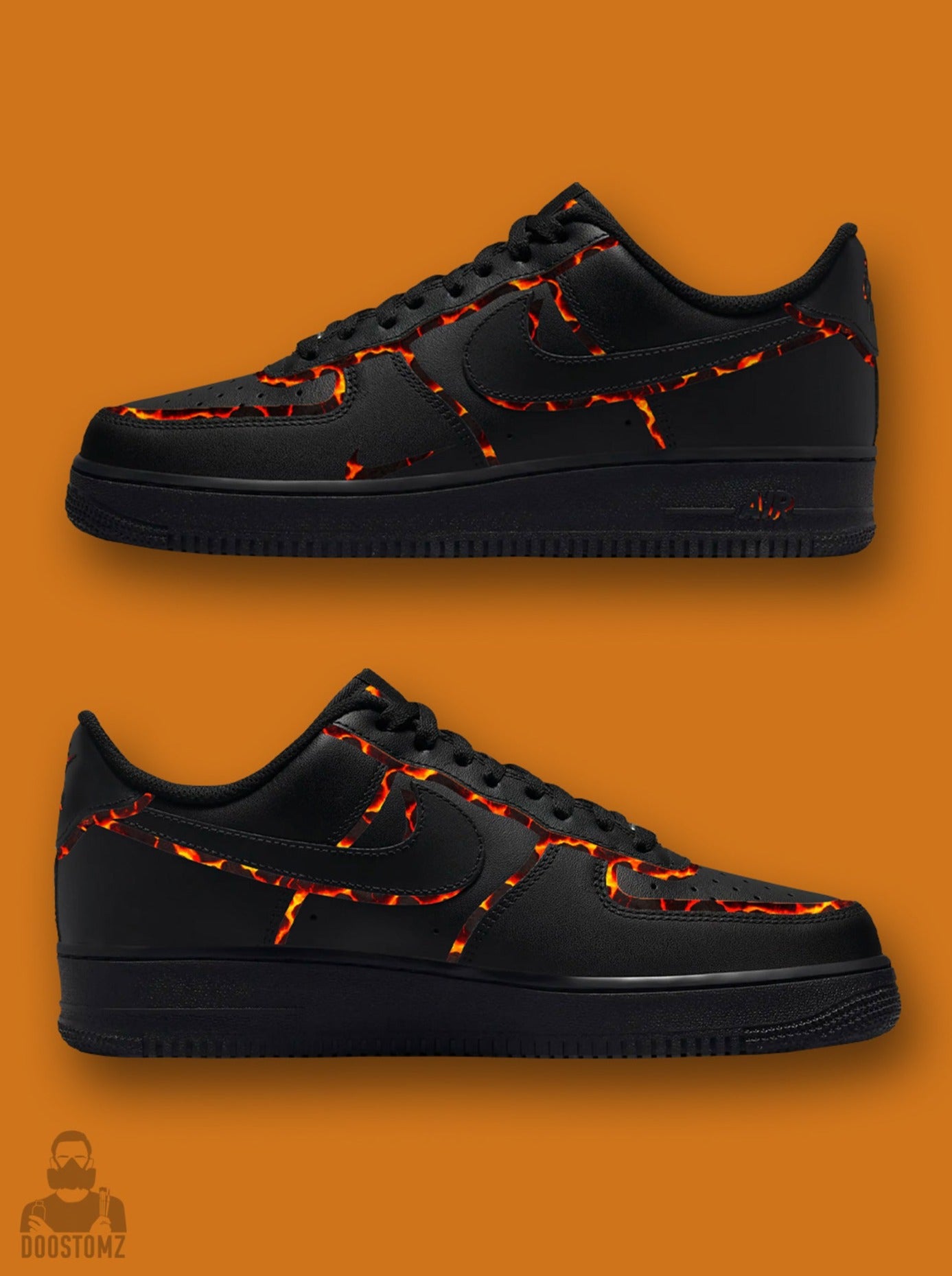 Air Force 1 Lava Offset Custom