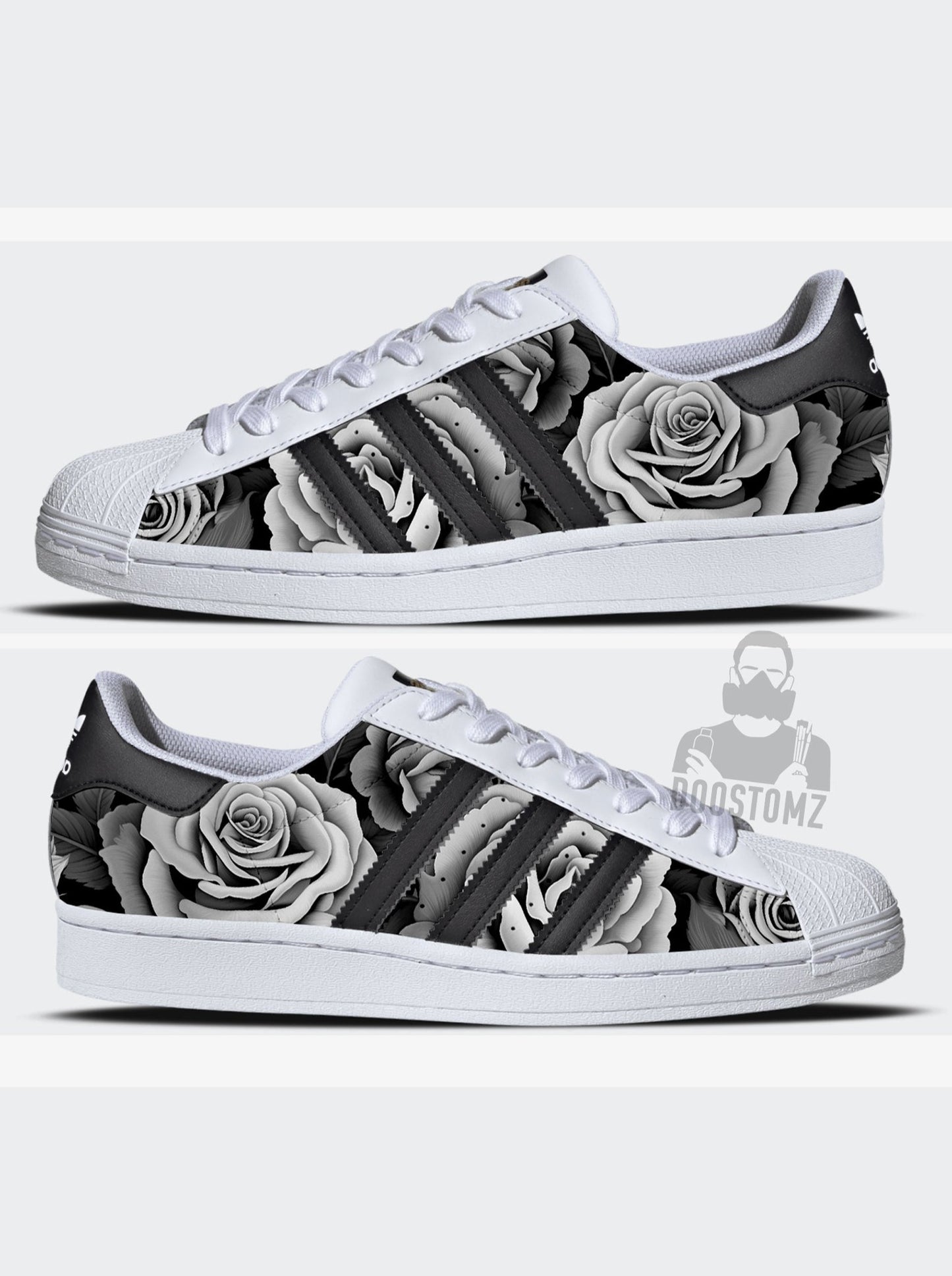 Adidas Superstar Mono Roses Custom