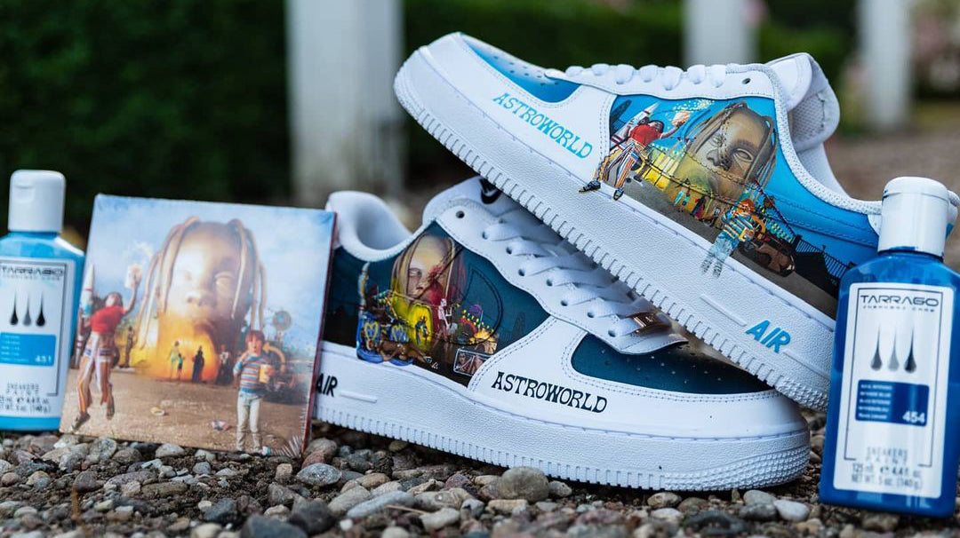 Nike Air Force 1 Travis Scott Astroworld Custom Sneakers Hand Painted by Doostomz